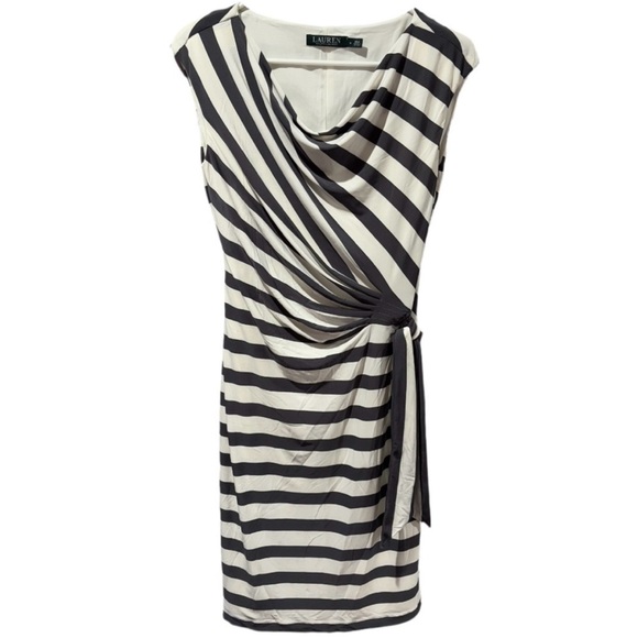 Ralph Lauren Dresses & Skirts - Lauren Ralph Lauren Size 6 White & Gray Striped Mini Dress